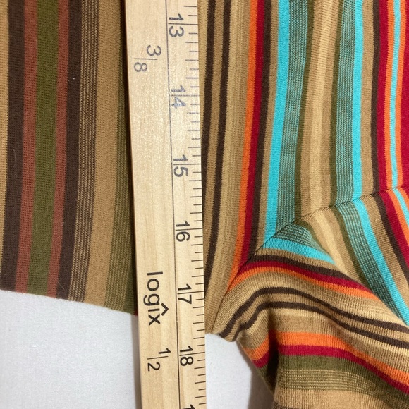 LAUREN RALPH LAUREN COTTON STRIPED BUTTON TAP SLEEVE SCOOP STRETCH DRESS SIZE PL - Picture 7 of 8